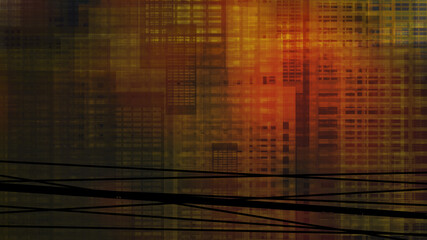 Digital painting of urban city landscape