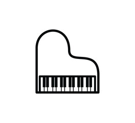 Piano icon flat style illustration logo template