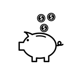 Piggy bank icon vector logo template