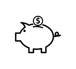 Piggy bank icon vector logo template