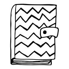 Vector isolated element, notepad. Hand drawn doodle.