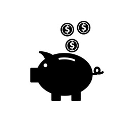 Piggy bank icon vector logo template