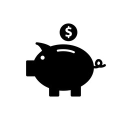 Piggy bank icon vector logo template