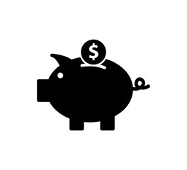Piggy bank icon vector logo template