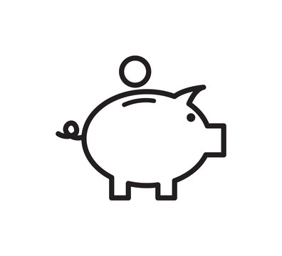 Piggy bank icon vector logo template