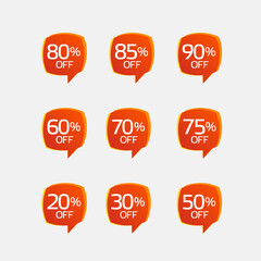 Set of Discount offer price label