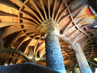 The Crypt of Colonia Guell in Barcelona, SPAIN