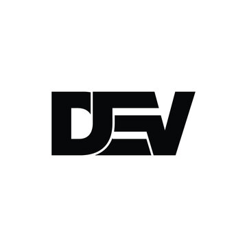 Letter dev simple monogram logo design vector