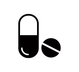 Pill and capsule icon vector logo design template