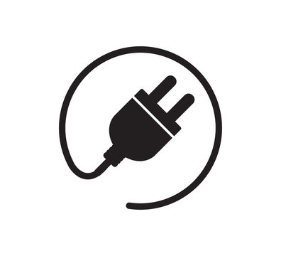 Plug icon vector logo design template flat style