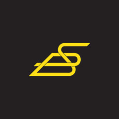 letter sb linked overlapping lines logo vector