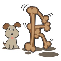 dog with the alphabet r