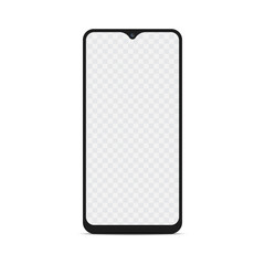 Smartphone Mockup with empty screen. Smartphone with transparent screen, Vector.