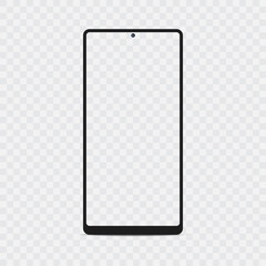 Smartphone Mockup with empty screen. Smartphone with transparent screen, Vector.