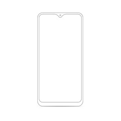 Smartphone outline vector icon of mobile. Vector.
