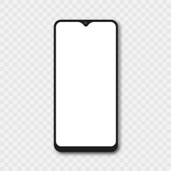 Smartphone Mockup with white screen. Vector