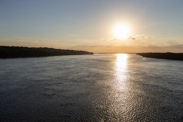 River on border between brazil paraguay , parana river