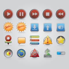 set of button icons
