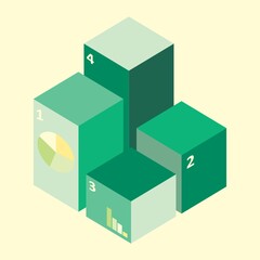 cubes geometric infographic