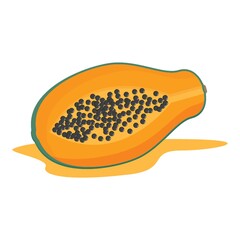 papaya cut into half