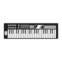 Fototapeta premium silhouette of electronic piano