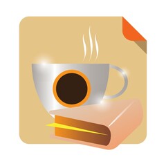 hot coffee and sandwich