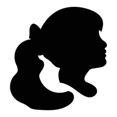 silhouette of a woman with pony tail