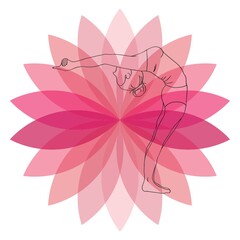 woman practicing yoga in raised arm pose