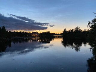 sunset on the lake