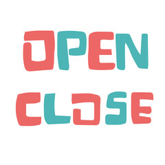 ポップでかわいいOPENとCLOSEの文字