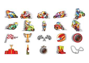 collection of racing related objects