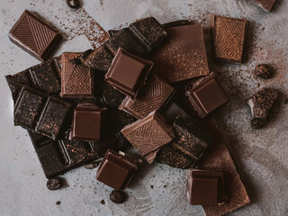 Chocolate Photo for posters and banners in top view