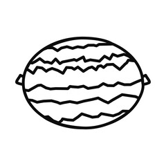 watermelon fruit line style icon vector design