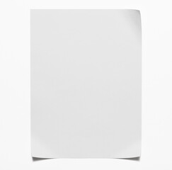 sheet of paper isolated on white
