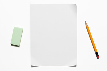 sheet of paper isolated on white
