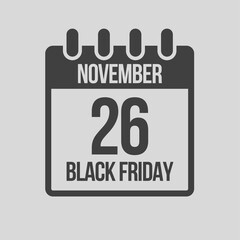 Black friday - vector icon day 26 November, sale