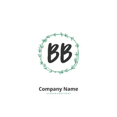 B BB Initial handwriting and signature logo design with circle. Beautiful design handwritten logo for fashion, team, wedding, luxury logo.