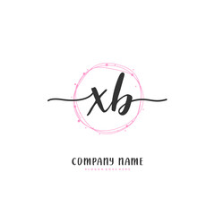 X B XB Initial handwriting and signature logo design with circle. Beautiful design handwritten logo for fashion, team, wedding, luxury logo.