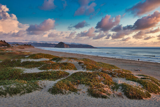 Sunset in the summer along the Cayucos Coastline in California