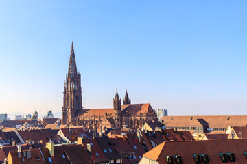 Obraz premium Rooftops of city Freiburg, Germany