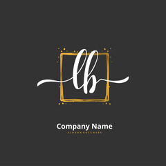 L B LB Initial handwriting and signature logo design with circle. Beautiful design handwritten logo for fashion, team, wedding, luxury logo.
