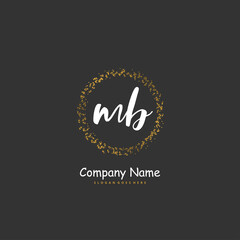 M B MB Initial handwriting and signature logo design with circle. Beautiful design handwritten logo for fashion, team, wedding, luxury logo.