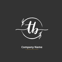 Fototapeta premium T B TB Initial handwriting and signature logo design with circle. Beautiful design handwritten logo for fashion, team, wedding, luxury logo.