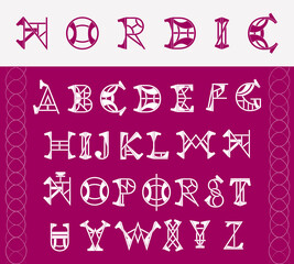 hand drawn alphabet with nordic style
