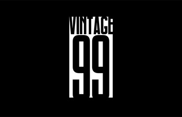 Tee graphic typography Vintage 99