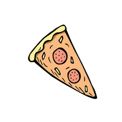 ast food slice of pizza with sausage