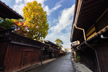 Famous street in Takayama (Japan)