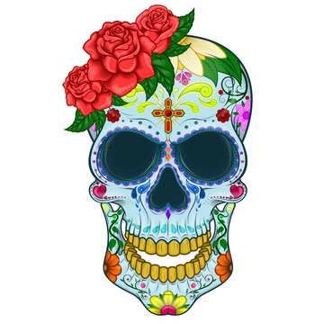 Day of the dead mexico skull vector