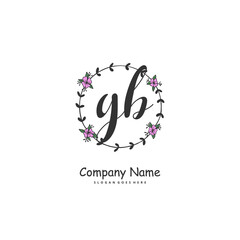 G B GB Initial handwriting and signature logo design with circle. Beautiful design handwritten logo for fashion, team, wedding, luxury logo.