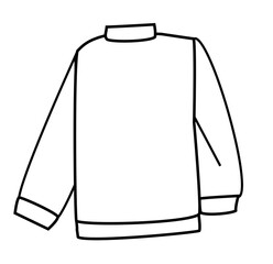 Outline image of a sweater on a white background